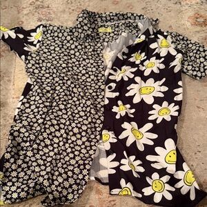 Maaji Black and White Floral Button-Up Top NWOT